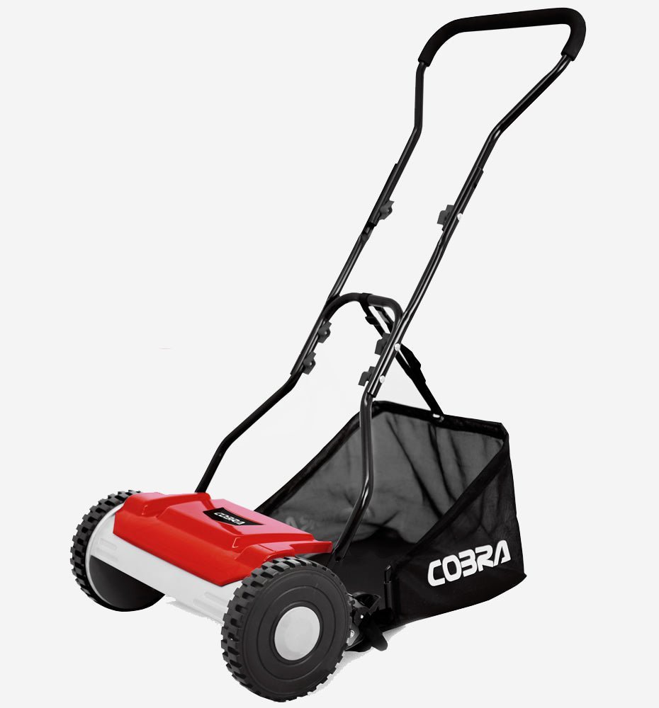 HM381_Angle.jpg Cobra HM381 Hand Lawnmower and Grass Collector 38cm - Image 1